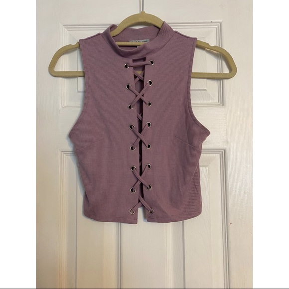 Light Purple X Strappy Crop Top | Size S - Picture 1 of 2